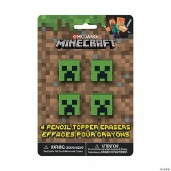 Cheapest 🤩 Minecraft® Pencil Top Erasers - 4 Pc. 🧨