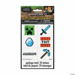 Top 10 🎁 Minecraft® Temporary Tattoos - 24 Pc. ❤️