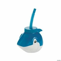 Best Pirce 🎁 Molded Jawsome Shark Cups with Straws - 12 Ct. 🛒