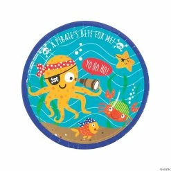 New ⭐ Pirate Animals Paper Dinner Plates - 8 Ct. 👍