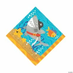 Cheap 🎁 Pirate Animals Shark & Fish Luncheon Napkins - 16 Pc. 💯