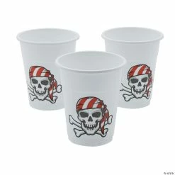Best reviews of ❤️ Pirate Bandana Skull & Crossbones Plastic Cups - 50 Pc. ⌛