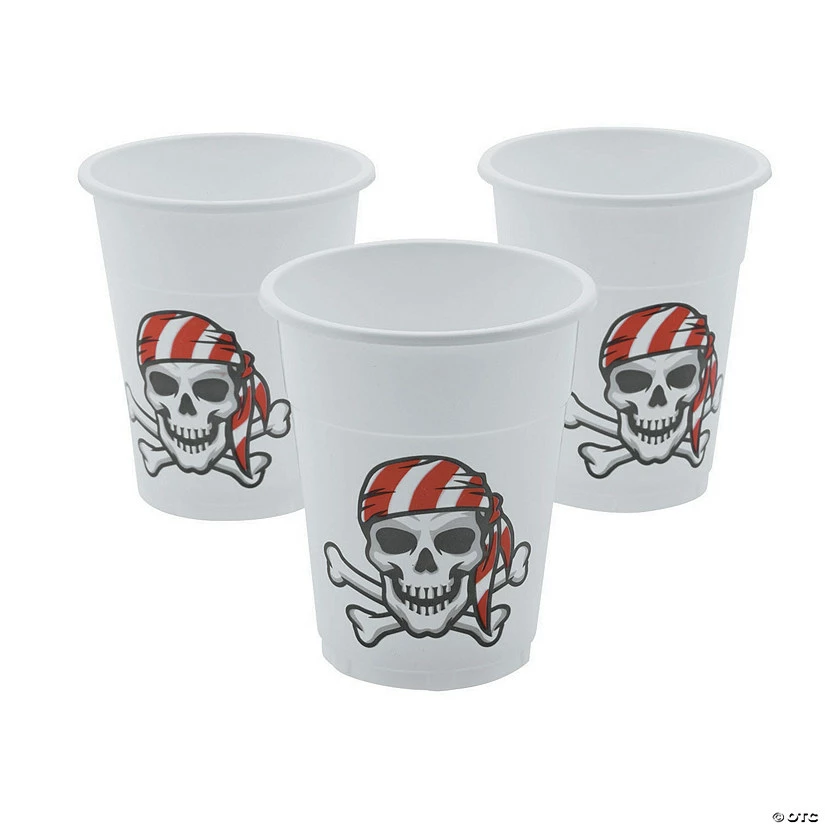 Best reviews of β€οΈ Pirate Bandana Skull & Crossbones Plastic Cups - 50 Pc. β