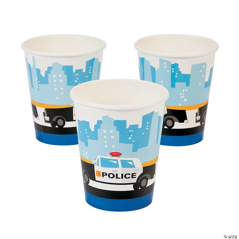 Coupon 😉 Police Car Paper Cups - 8 Pc. ✨