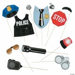 Wholesale โ Police Party Photo Stick Props- 12 Pc. ๐
