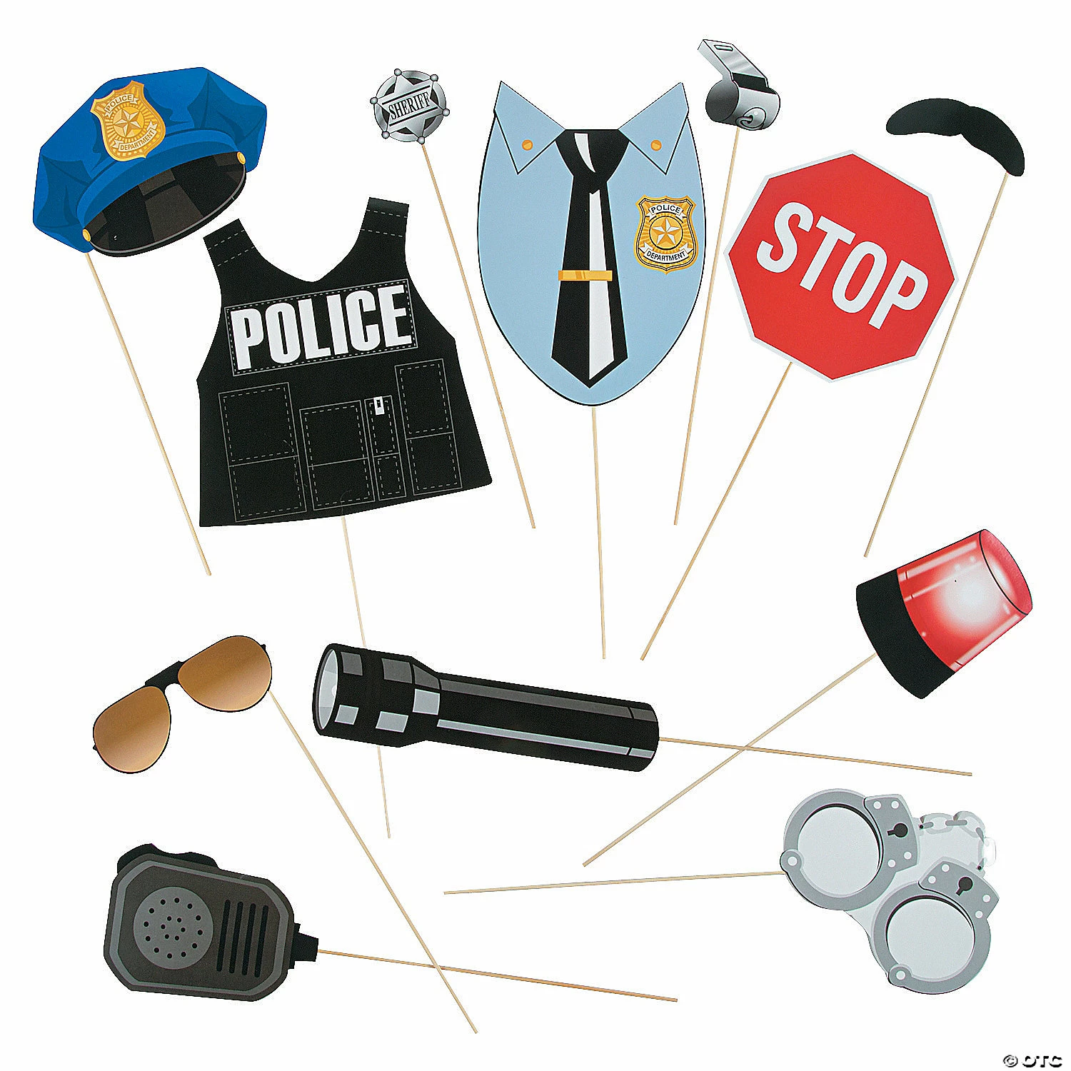 Wholesale โ Police Party Photo Stick Props- 12 Pc. ๐
