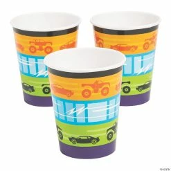 Deals 🧨 Racecars & Monster Trucks Paper Cups - 8 Pc. ⌛