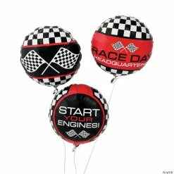 Flash Sale 😀 Racing Print 17" Mylar Balloons - 3 Pc. ✨