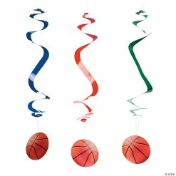Top 10 😍 Red/Green/Blue 🏀 Basketball Hanging Swirl Decorations - 12 Pc. ✔️