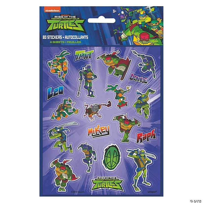 Top 10 𧨠Rise of the Teenage Mutant Ninja Turtlesβ’ Stickers - 4 Pc. π