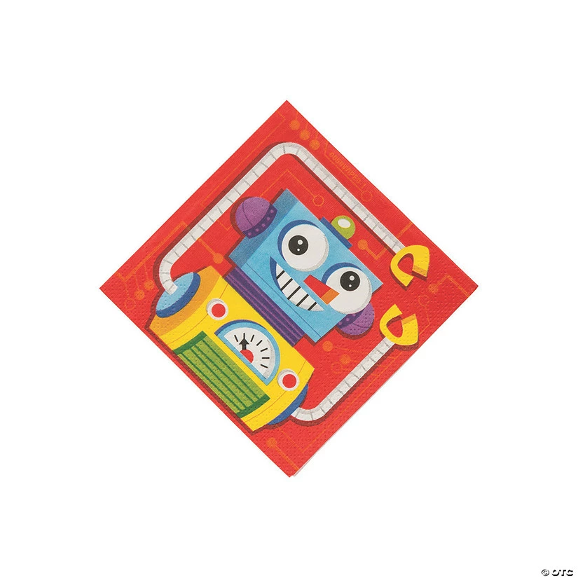 Best Pirce β¨ Robot Party Beverage Napkins - 16 Pc. β€οΈ