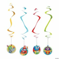 Promo 🧨 Robot Party Hanging Swirl Decorations - 12 Pc. 😍