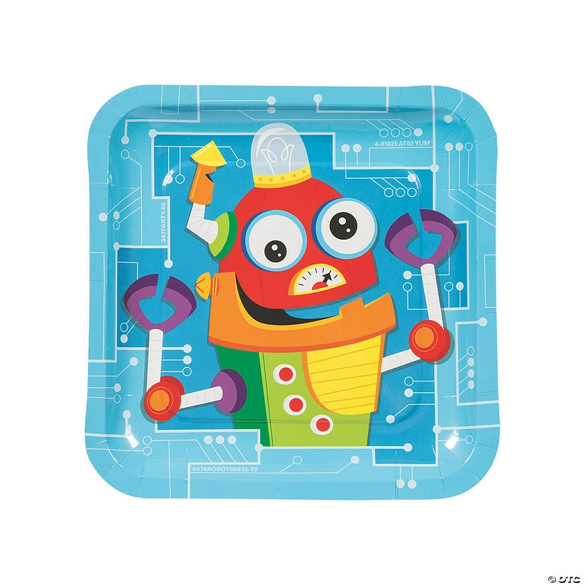 Cheapest β¨ Robot Party Paper Dinner Plates - 8 Ct. π§¨