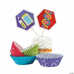 Outlet ✨ Science Party Cupcake Wrappers with Picks - 100 Pc. 😀