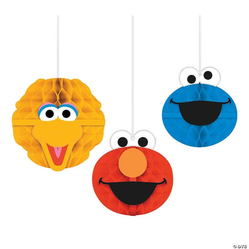 Hot Sale 🎁 Sesame Street® Honeycomb Hanging Decorations - 3 Pc. 🥰