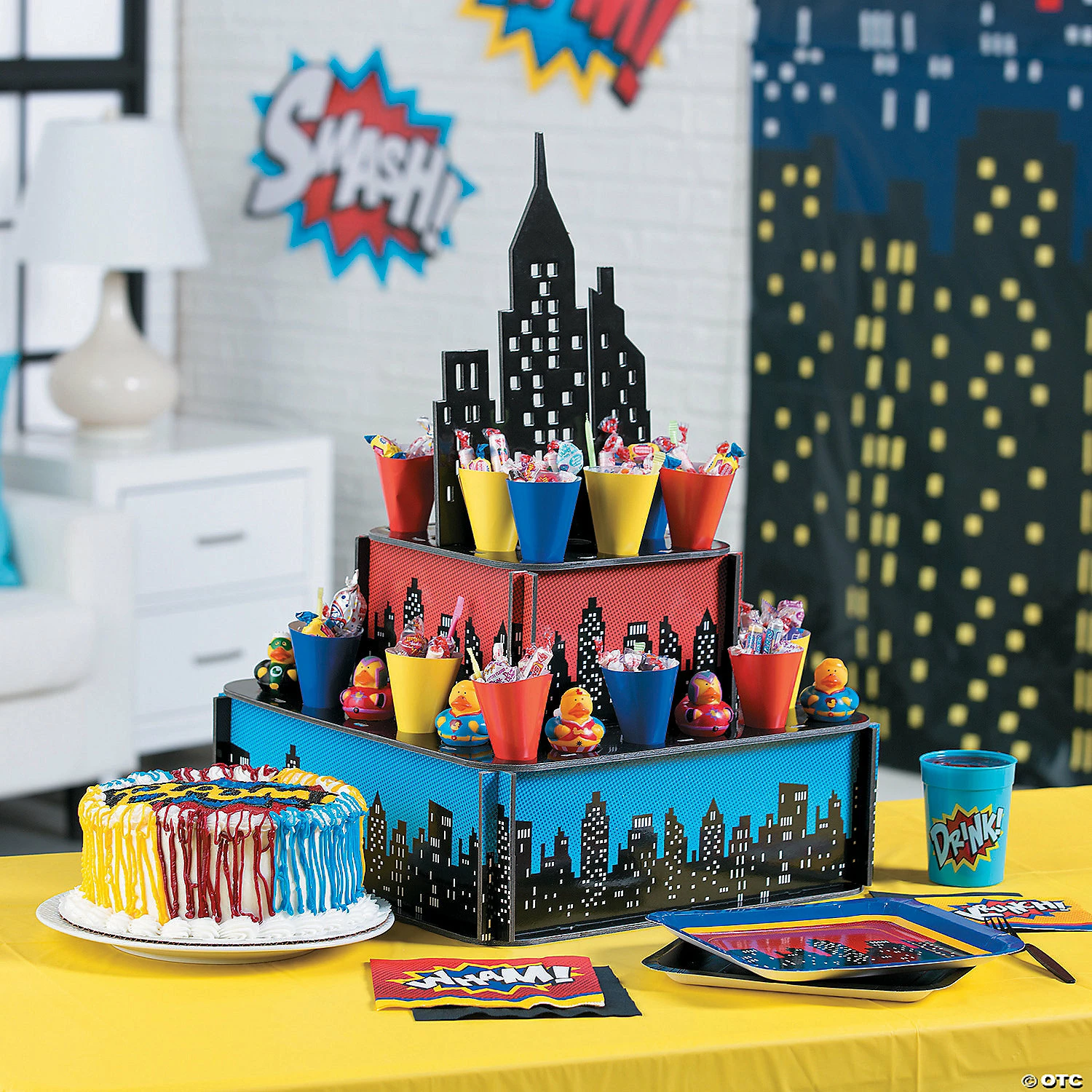 Cheap π₯ Superhero City Treat Stand with Cones - 33 Pc. π― - Image 3