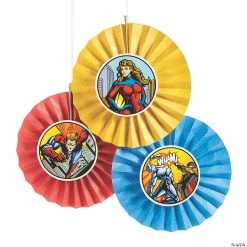 Promo 🥰 Superhero Hanging Fans with Icons - 6 Pc. 🛒