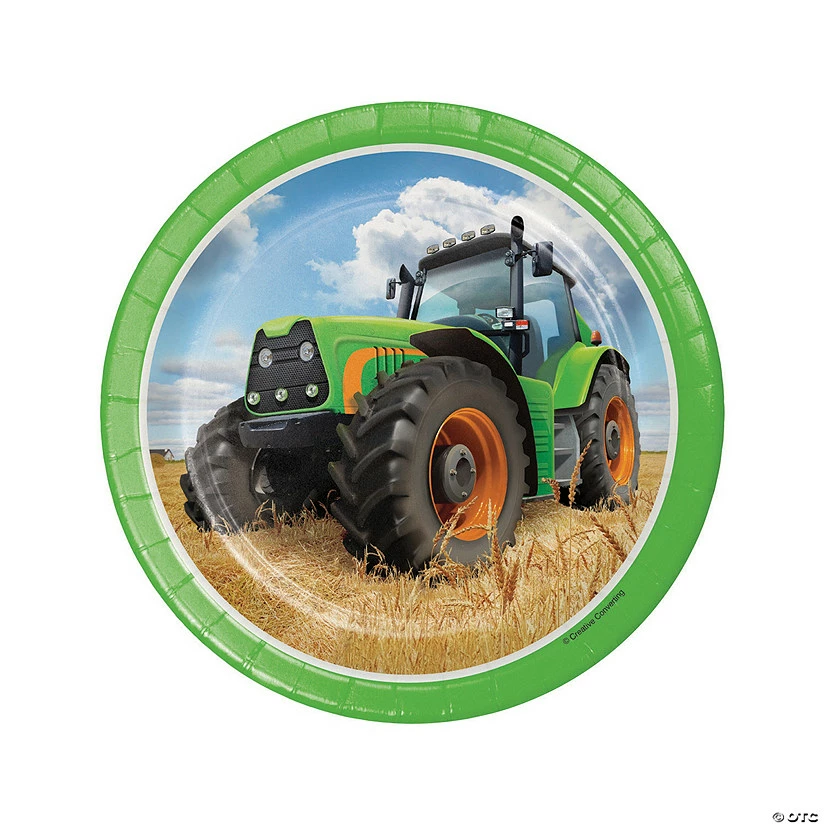 Cheapest π Tractor Party Paper Dessert Plates - 8 Ct. π