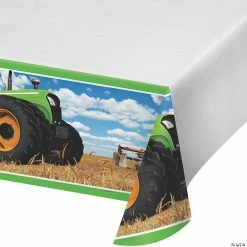 Deals 🎁 Tractor Party Plastic Tablecloth ❤️