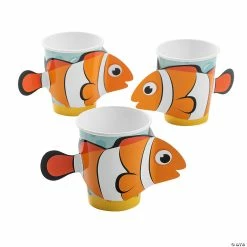 Best Pirce 🔥 Under the Sea Paper Cups with Clownfish Sleeves - 8 Pc. 💯
