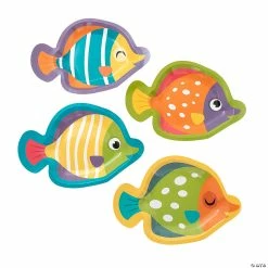 Cheapest 👏 Under the Sea Party Fish-Shaped Paper Dessert Plates - 8 Ct. 🛒