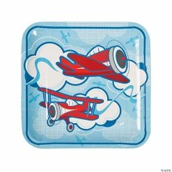 New ❤️ Up & Away Square Paper Dinner Plates - 8 Ct. 🧨