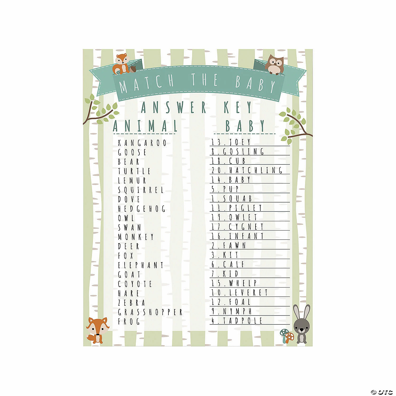 Top 10 π Woodland Baby Shower Match Game π - Image 2